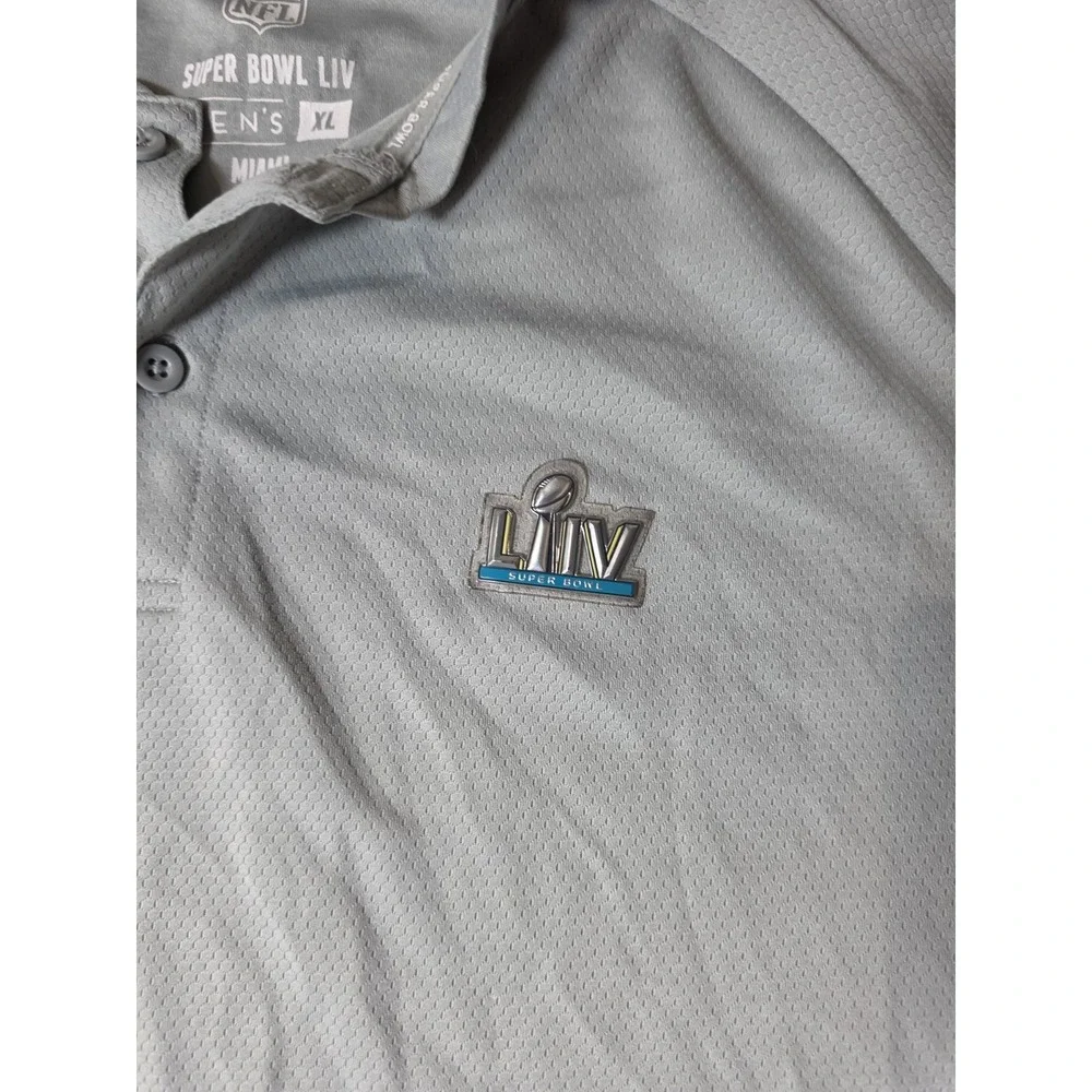 NFL SUPER BOWL LIV MIAMI GRAY POLO SHIRT MENS SIZE XL FOOTBALL CASUAL